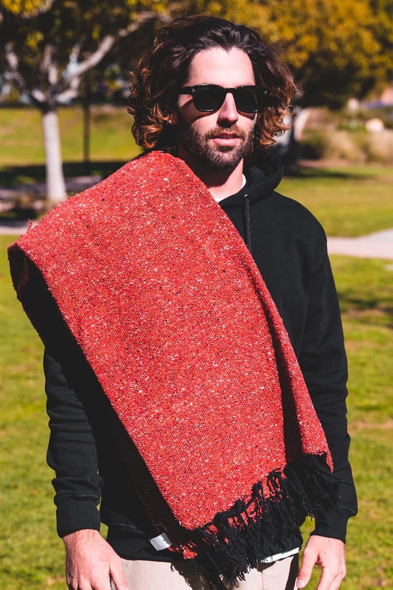 Open Road Goods Solid Color Mexican Yoga Blanket – Large Handwoven Throw for Yoga, Beach, Camping or Home – Soft and Durable Cotton Blend - Image 5
